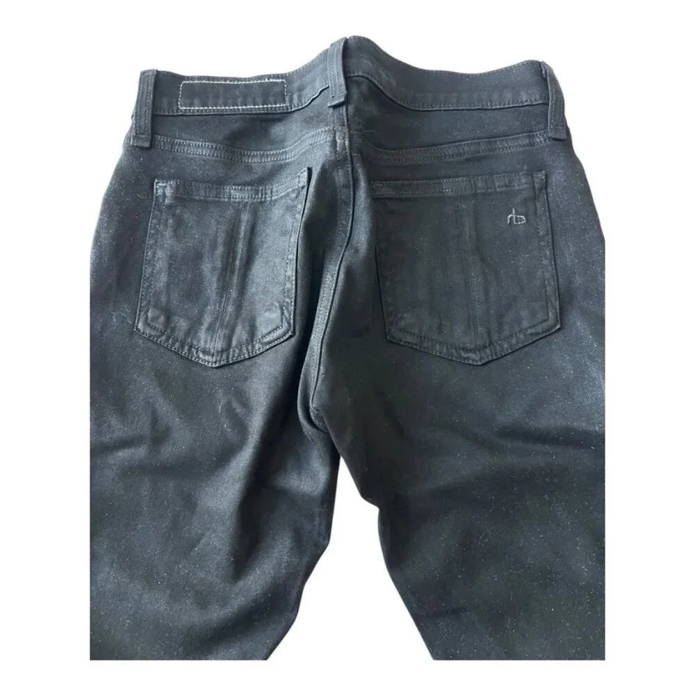 Rag & bone the legging in coated black Shimmer Stretch Jegging Women’s Size 24 - Picture 7 of 12